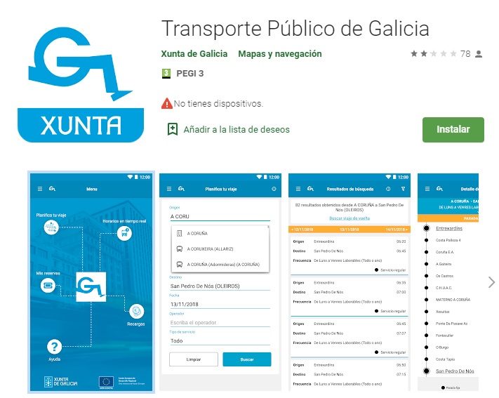 app a medida Xunta de Galicia transporte público